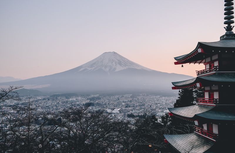 Mt. Fuji and Temple
